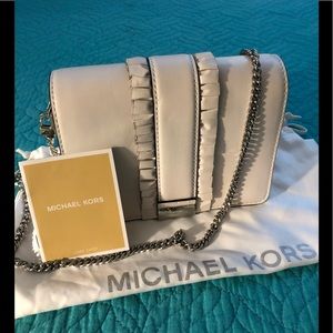 Authentic Micheal Kors white leather crossbody